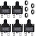 5PCS 20Amp Circuit Breakers with Push Button Reset with Quick Connect Terminals and Waterproof Button Cap...