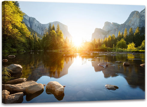 SKASNFAI National Park Canvas Wall Art Mountain Nature Landscape Painting Artwork Framed Home Decor for Living Room Bedroom (12x16 inch)...