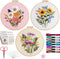 Offizon 3 PCS Embroidery Kit for Beginners - Cross Stitch DIY Craft Set, Flower Embroidery Accessories & Hoop Included, Hand Embroidery Kit for Ad...