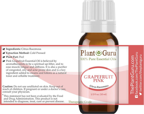 PInk Grapefruit Essential Oil 10 ml 100% Pure Undiluted Therapeutic Grade Cold Pressed from Fresh Grapefruit Peel, Great for Aromatherapy Diffuser...