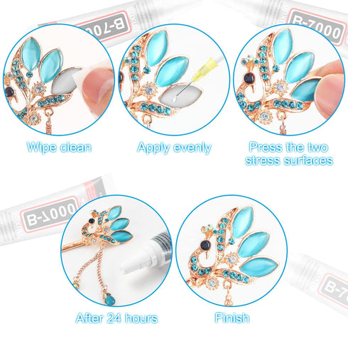 B7000 Glue Clear Adhesive Jewelry Bead B-7000 Glue for Jewelry Rhinestone DIY Cell Phone Repair Clothes Glass Metal Stone Beads Wooden Small Part ...