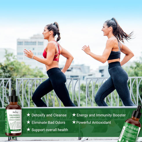 Heivy Chlorophyll Liquid Drops, Internal Deodorizer, Detox & Cleanse, Powerful Antioxidant, Support Overall Health, 100% Natural and Gluten Free, ...
