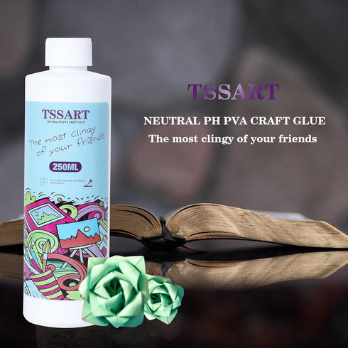 Neutral pH Craft Glue - 8.4floz Acid-Free PVA Formula Water Soluble Glue, Dries Clear and Flexible - Ideal for Arts, Paper, Photography, Scrapbook...