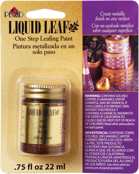 Plaid:Craft Liquid One-Step Leafing Paint .75oz, Brass, 0.75 Fl Oz (Pack of 1)...