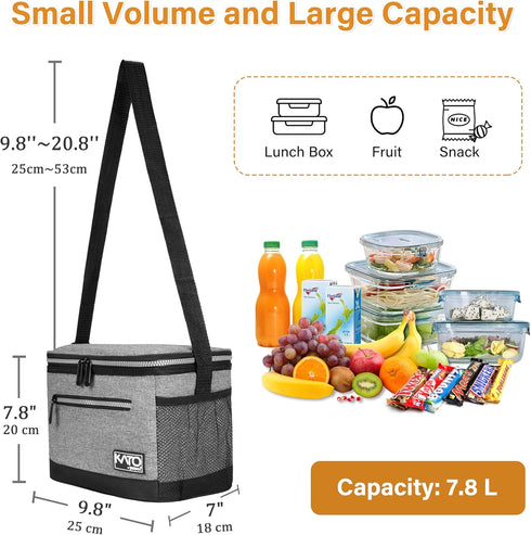 Tirrinia Insulated Lunch Box for Men/Women, Leakproof Lunch Bag for School Work, Large Lunch Tote Kids Boys Girls Student Back to School, Soft Coo...
