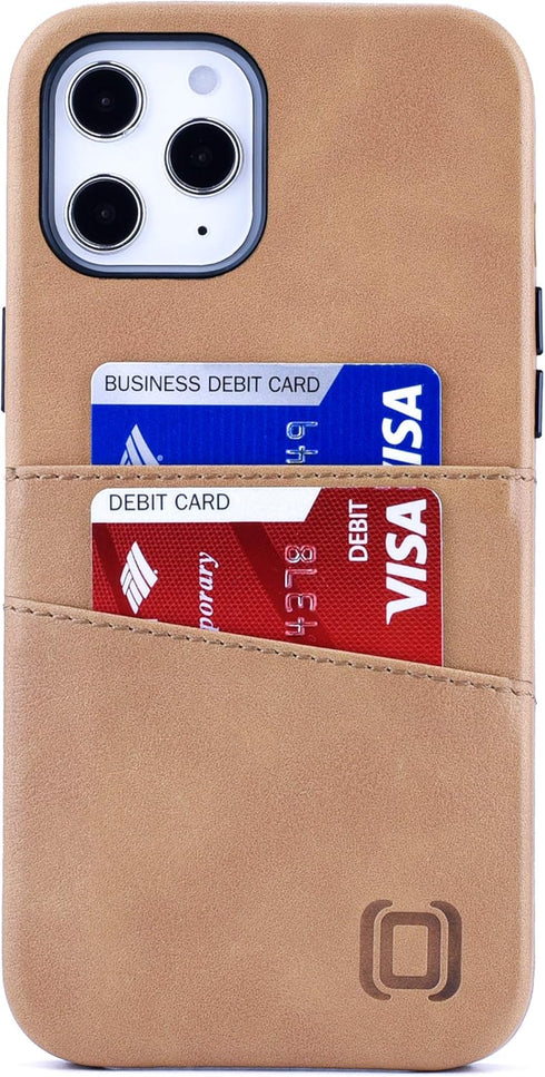 Dockem Wallet Case for iPhone 12 Pro Max: Built-in Metal Plate for Magnetic Mounting & 2 Credit Card Holders: 6.7" Exec M2, Smooth Synthetic Leath...