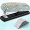 Bling Crystal Stapler Gift Sparkly Diamond Stapler for Desk Handmade Clay Rhinestone Machine Cute Stapler Pretty Office Stationery Kit Stylish Acc...