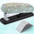 Bling Crystal Stapler Gift Sparkly Diamond Stapler for Desk Handmade Clay Rhinestone Machine Cute Stapler Pretty Office Stationery Kit Stylish Acc...