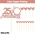 Sumerk 25th Anniversary Cake Topper,13PCS Rose Gold Glitter Cake Toppers Cake Decorations Set for 25th Wedding Anniversary Celebration Party...