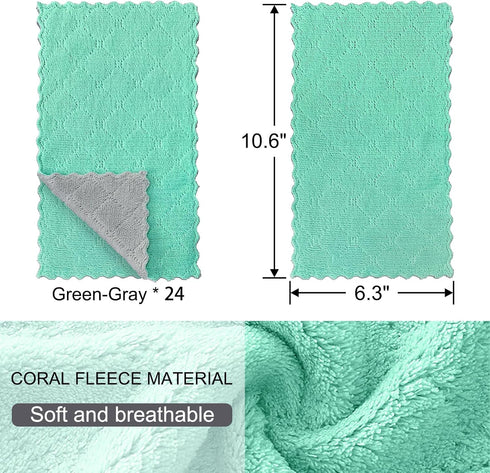12 Pack Kitchen Cloth Dish Towels, Soft Premium Dishcloths, Highly Absorbent Multi-Purpose Dust and Stain Removal Cleaning Supplies for Kitchen Ca...