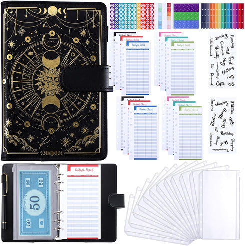 32 Pcs Budget Binder A6 Money Organizer Budget Binder with Zipper Envelope Budget Planner for Cash Budget Money Bill Organizer Expense Budget Shee...