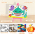 VKPI Pre-Drawn Canvas Painting Set with Mini Easel for Kids, Watercolor Art Supplies Kit with 3 Printed Canvases, 3 Plastic Easels, Paint Pots and...