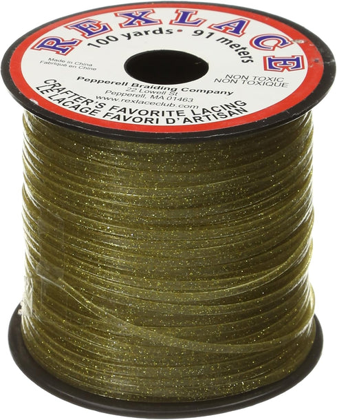 Pepperell RX100-26 Rexlace Plastic Craft Lace, 3/32-Inch Wide, Gold Sparkle...