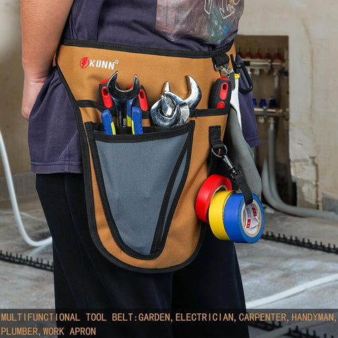 KUNN Garden Tool Waist Belt - 4 Deep Pockets Tool Apron for Women Men,Utility Pouch for Gardening,Electrican,Florists,Plumbing...
