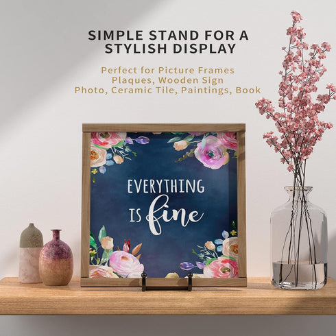 3 Pack 6 Inch Plate Stands for Display - Metal Square Wire Plate Holder Display Stand + Picture Frame Stand Holder Easel for Decorative Plate, Boo...