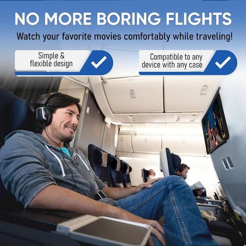 Airplane Travel Essentials for Flying Flex Flap Cell Phone Holder & Flexible Tablet Stand for Desk, Bed, Treadmill, Home & in-Flight Airplane Trav...