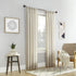No. 918 Amalfi Linen Blend Textured Semi-Sheer Rod Pocket Curtain Panel, 54" x 84", Ivory...