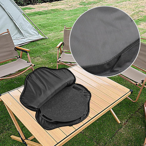 7.08 X 7.08 X 3.14'' Oxford Cloth Outdoor Camping Cast Iron Skillet Storage Bags, Grill Pan Storage Bag for Korean BBQ Grill Pan, 2 PCS Camping Sk...