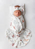 Newborn Receiving Blanket Swaddle Blanket Headband Beanie Set for Baby Boy Baby Girl (Animal 3)...