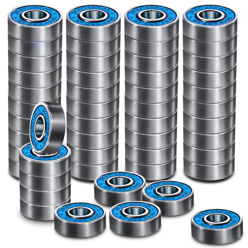 Premium 50Pcs 608rs Bearings Skateboard Bearings ABEC Bearings Chrome Steel Ball Bearing Longboard Bearings(8x22x7mm) for Quad Skate Double Rubber...