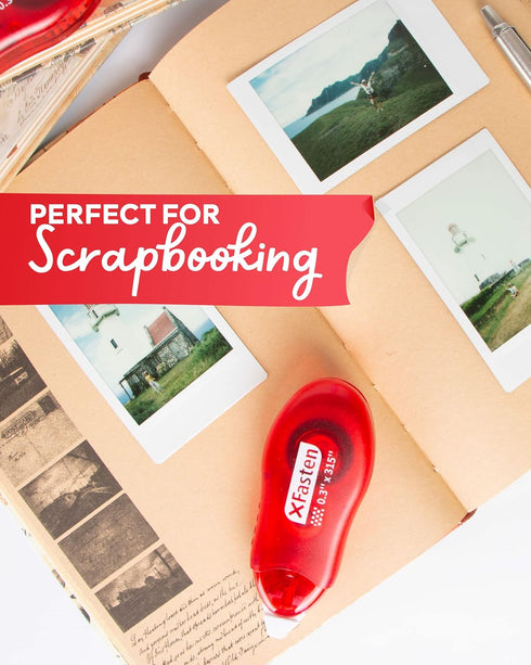 XFasten Japan Dots Scrapbook Tape Glue Roller Runner, 8mm x 26ft 12-Pack Double Sided Tape Roller, Dot Applicator for Scrapbook Album Kit, Removab...