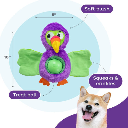Outward Hound Nina Ottosson Hide-Ablez Interactive Plush Dog Puzzle with Treat Ball Dog Enrichment Toys, Plush, Toucan, Multicolored...