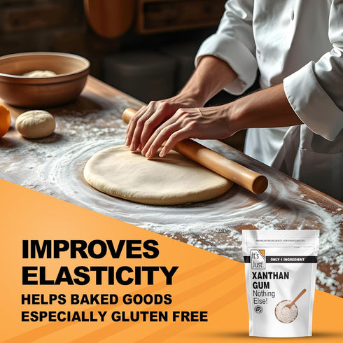 It's Just - Xanthan Gum, 8oz, Batch Tested Gluten Free, Keto Baking, Non-GMO, Thickener for Sauces, Soups, Dressings, Packaged in USA...