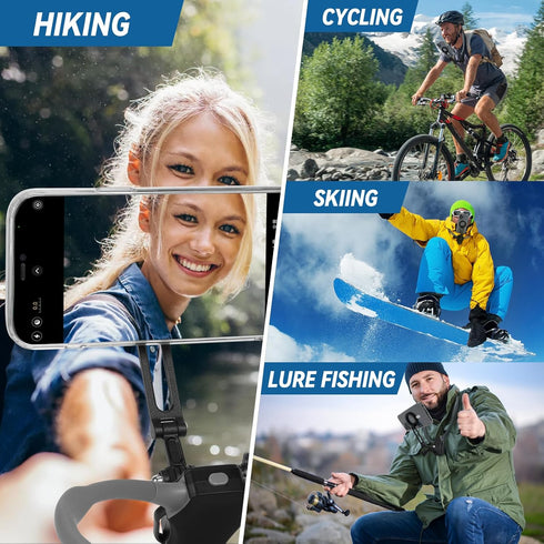 Magnetic Neck Phone Mount for Recording, POV Vlog Magnetic Neck Tripod with Anti-Vibration Chest Strap, POV Phone Holder, Phone Necklace Holder fo...