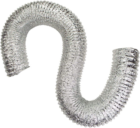 Snap to Vent Aluminum Dryer Hose 4 inch diameter x 8 feet long | Ziggurat Products