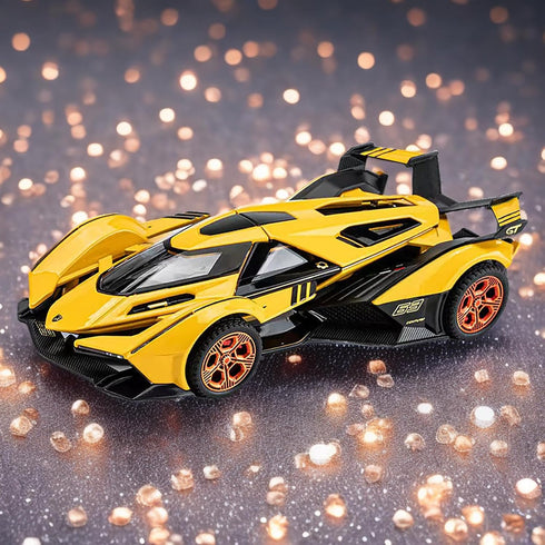Toy Cars Lambo V12 Race Car Toys Model Car 1/32 Die-cast Pull Back Collectible Model with Sound and Light Toy Vehicle for 3+Year Old Boys Festival...