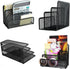 EASEPRES Desk Mail Organizer, 2 Pack Office Small Letter Sorter Desktop File Organizer Metal Mesh with 3 Vertical Upright Compartments...
