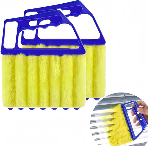 Blue Handheld Mini Blinds Cleaner Shutters, Curtain Brush Dust Remover Orange with 7 Removable Microfiber Sleeves, Air Conditioning Home Gadgets, ...