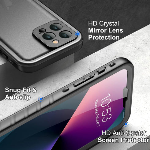 SPORTLINK for iPhone 13 Pro Max Waterproof Case - Shockproof Dustproof Phone Case with Screen Protector for iPhone 13 Pro Max, Full Body Protectiv...
