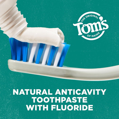 Tom's of Maine Whole Care Natural Toothpaste with Fluoride, Peppermint, 4 oz. 3-Pack (Packaging May Vary)...