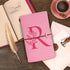 Personalized Journal Gift-Pink Initial Leather Journal+Heart Diamond Pen Set,Travel Notebook Diary Gifts,Refillable Notepads,Christmas,Birthday Gi...