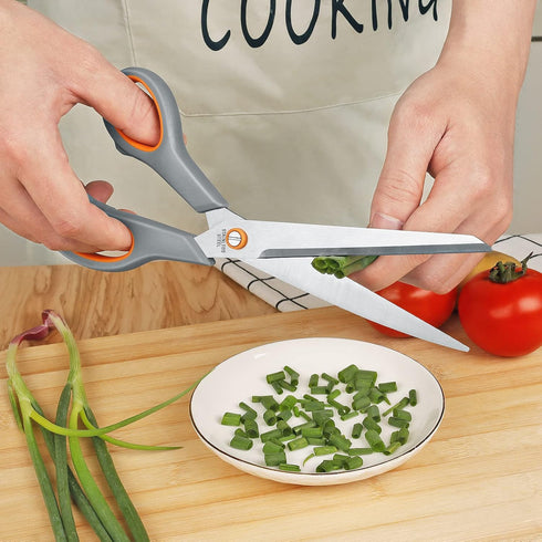 Kitchen Scissors Set, Knife-Grade Stainless Steel, TPR Comfortable Handle All Purpose Scissors, Include One Poultry Shears and Four Different Size...