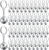 Henoyso 48 Pcs Mirror Disco Ball Keychain Mini 70s Disco Keychain Bulk Small Silver Disco Ball Decoration for 1970s Party Favors Decorations Mardi...