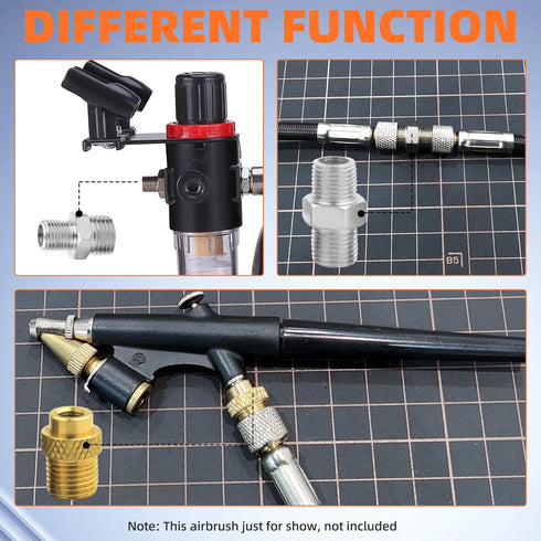 OPHIR 7 Pieces Airbrush Adapter, Professional Airbrush Hose Adapter 1/4 to 1/8, Airbrush Fittings Airbrush Connector for Air Brush Hose, Airbrush ...
