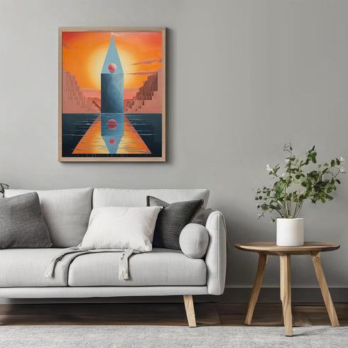 Posterizer 1 pcs-abstract reflective structure growing from the water-Abstract & Modern Art-Fantasy & Fiction Art-Gift for Art Lovers-Decor for Ho...