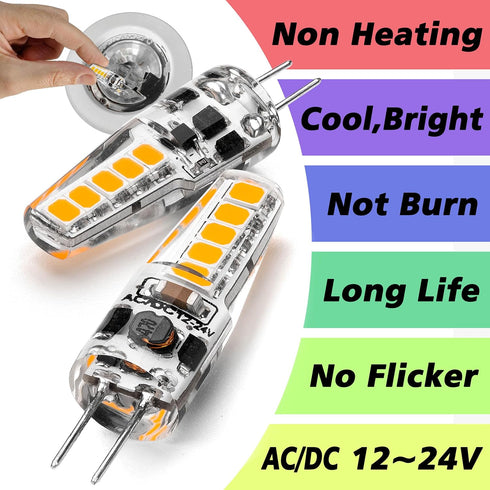 G4 LED Bulb Warm White 2700K 3W Equivalent to 20W Halogen Bulb AC/DC 12-24V T3 JC Bi-Pin Base Replacement for Outdoor Landscape Bulbs Path Paver D...
