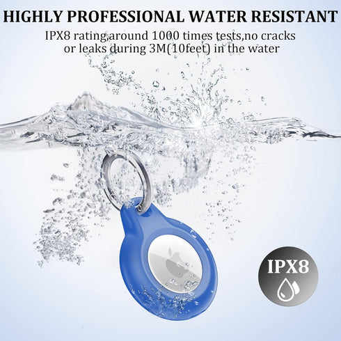 1 Pack IPX8 Waterproof Airtag Keychain with Airtag Holder Case,Full Body Shockproof,Anti-Scratch Cover Air tag for Cat,Dog,Keys,Luggage,Wallet?Blu...