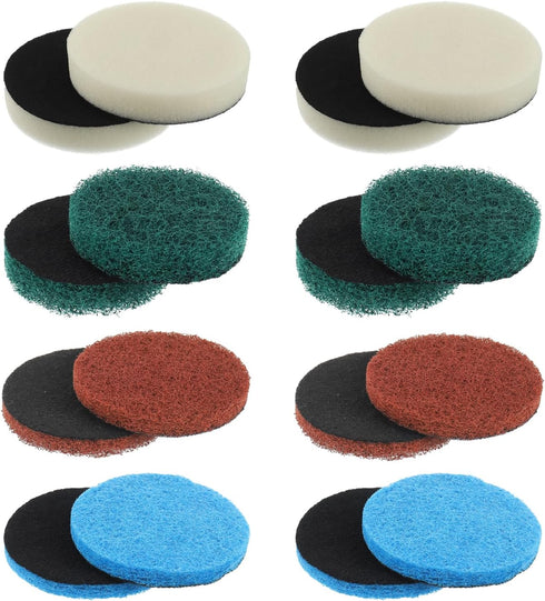 16pcs Electric Cleaning Brush Pad Set 4 Foam Pads 4 Kitchen Mats 4 Heavy Duty Pads 4 Microfibre Pads fit for Bosch Home/Garden 6033 Battery Cleani...