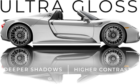 VViViD+ Ultra Gloss Silver Metallic Vinyl Car Wrap Premium Paint Replacement Film Roll with Nano Air Release Technology, Stretchable Protective Ca...