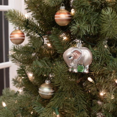 Old World Christmas Ornaments Baby Elephant Glass Blown Ornaments for Christmas Tree...