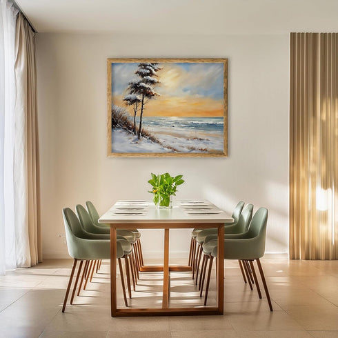 Posterizer 1 pcs-snowy winter nature scene in oil painting style-7-Landscape & Nature Art-GIft for Men Women Teens-Living Room Bedroom Decor- unfr...