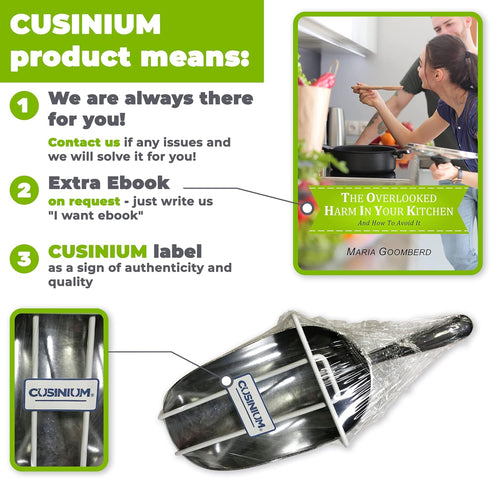 CUSINIUM 24 oz Aluminum Ice Scoop with Holder...