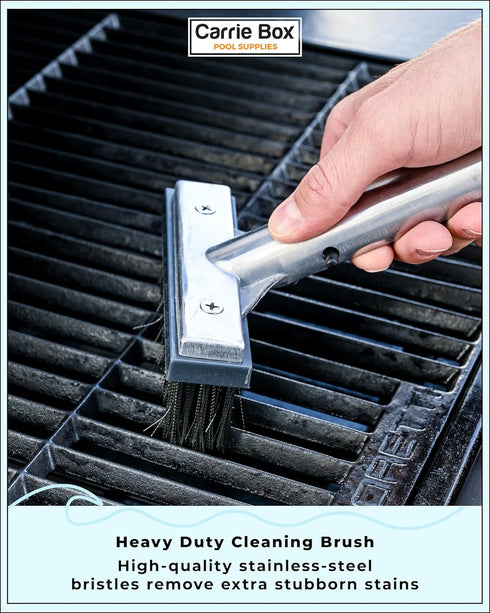 HEAVY DUTY POOL BRUSH | 5-Inch Pool Wire Brush for Cleaning Dirt & Rust | Durable Premium Stainless Steel Bristles | Aluminum Handle | Suitable fo...