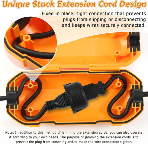 2 Pack Extension Cord Cover Waterproof,Ip54 Waterproof Box,Unique Stuck Extension Cord Design,Ideal to Protect Holiday Lights & Electrical Tool Co...