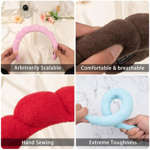 BLAAROOM Spa Headband & Wristband Set for Women Soft Sponge Headband for Washing Face Skincare Makeup Headbands Hair Accessories for Teen Girl Gif...
