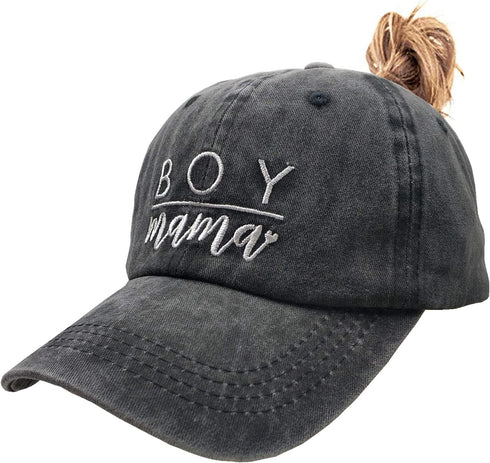 Waldeal Women's Embroidered Baseball Cap Boy Mama Mom Vintage Distressed Dad Hat - Ponytail...